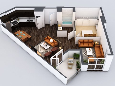 A10 Floorplan at 5550 Hollywood, Los Angeles